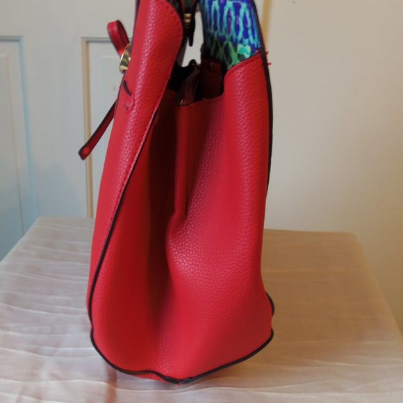 Nanette Lepore Arabella Bow Bag Red, faux leather, satchel tote bag - Picture 6 of 12